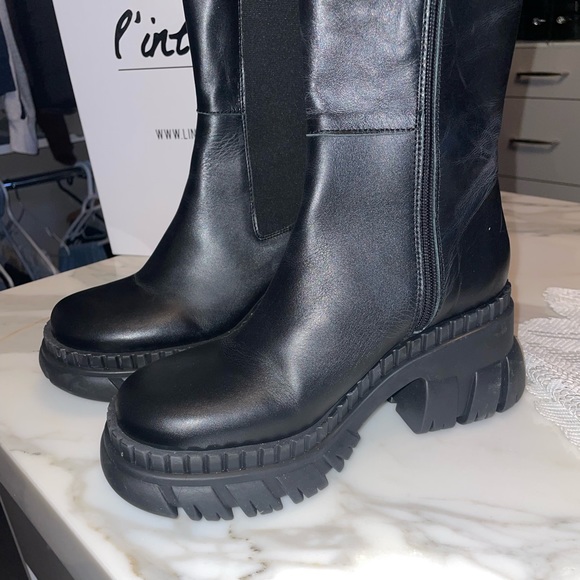 L’intervalle Raidon Black Leather Boots - Picture 6 of 7